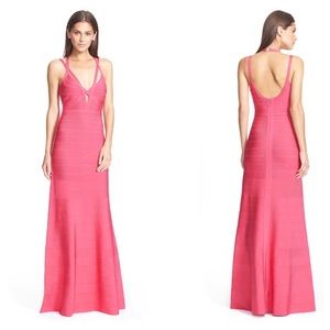 Hervé Léger  Pink 'adalet' Mermaid Bandage Gown